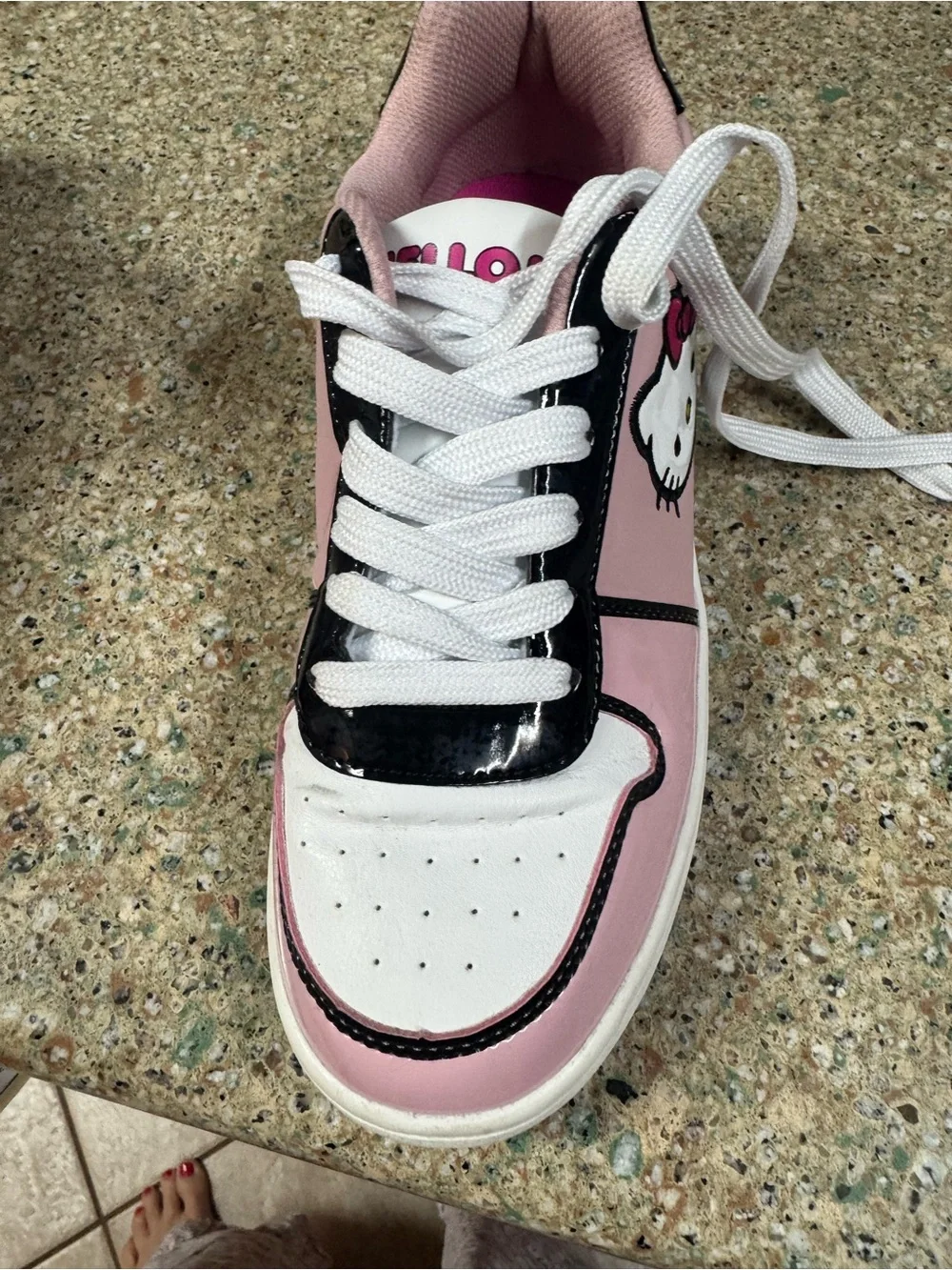 Hello Kitty Pink Womens 9 Lace-Up Sneakers